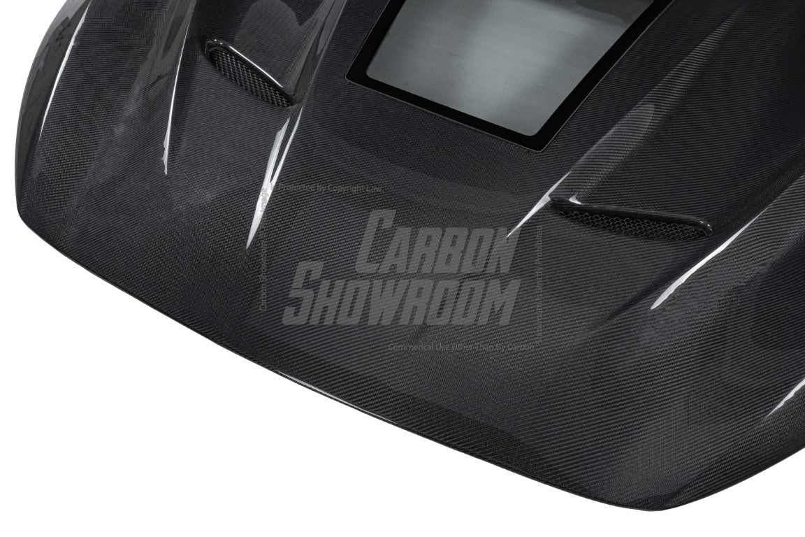 Aero Republic With Glass Window Hood for Infiniti Q50 2014 2015 2016 2017 2018 2019 2020 2021 2022 2023 2024 Carbon Fiber