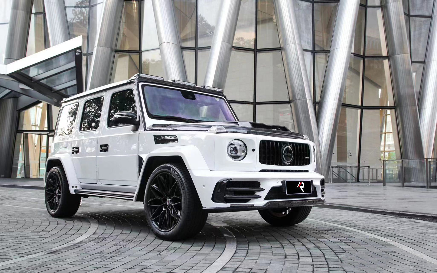 Aero Republic M Style Roof Lighting for Mercedes Benz G63 AMG G550 W463 W464 2019-ON Dry Pre-preg Carbon Fiber
