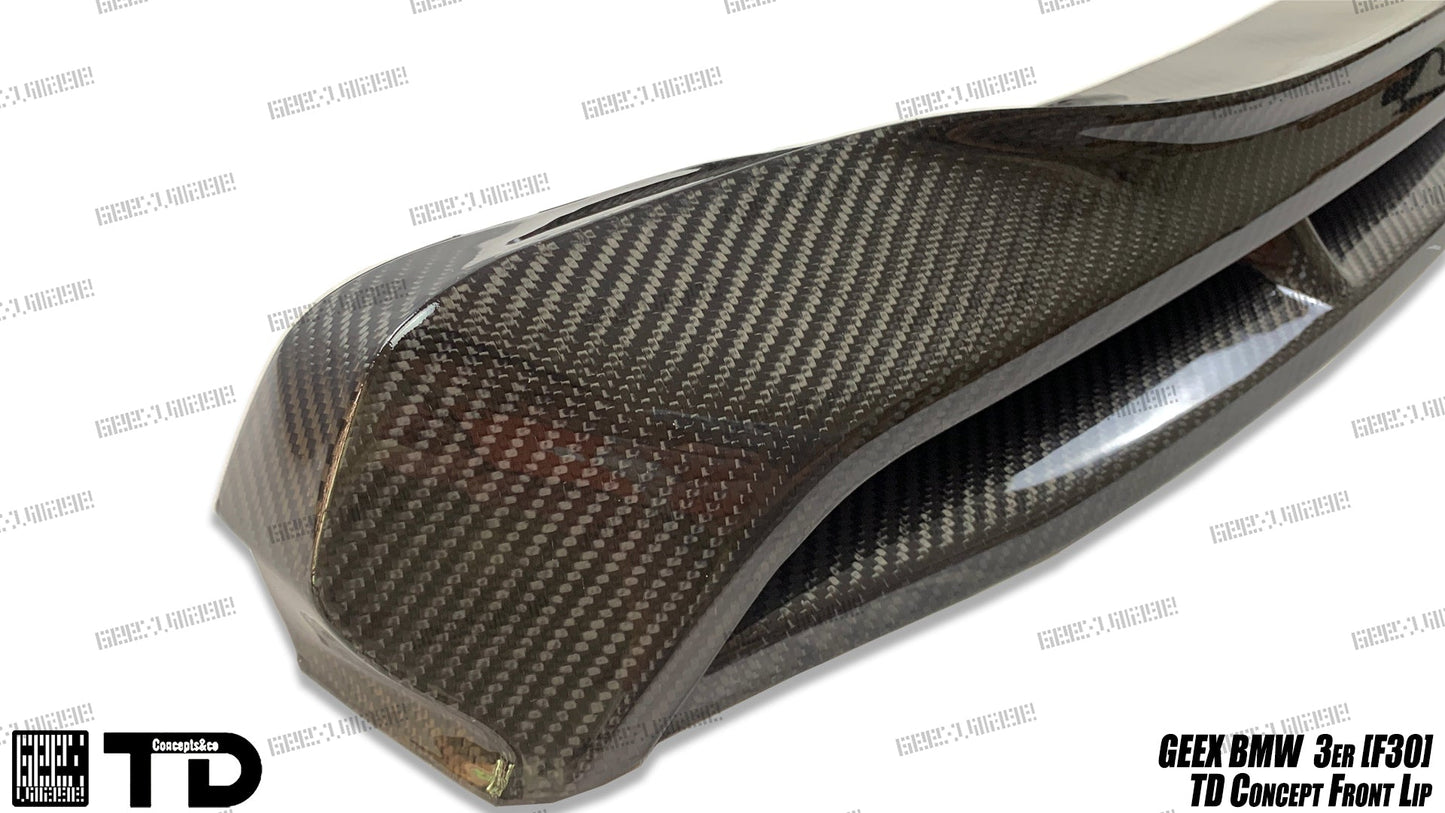 Geex Village V2 Front Bumper Air Diverter Canards & Lip for BMW M Sport 340i 335i F30 2012-2019 Carbon Fiber/FRP