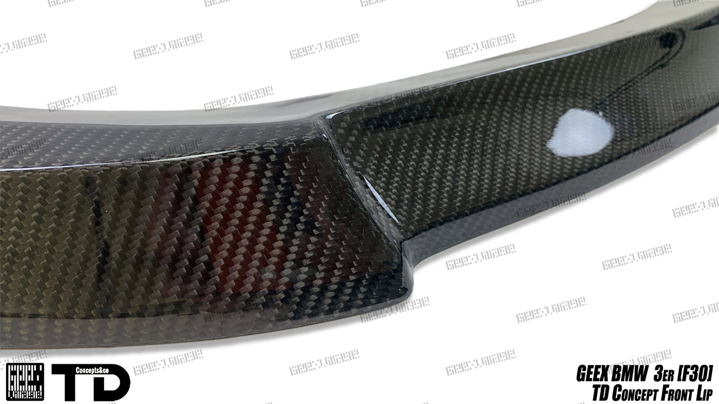 Geex Village V2 Front Bumper Air Diverter Canards & Lip for BMW M Sport 340i 335i F30 2012-2019 Carbon Fiber/FRP