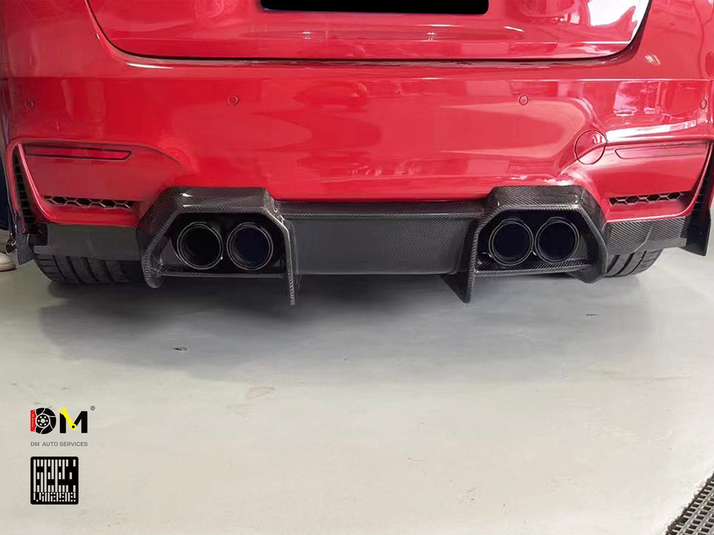 Geex Village Rear Diffuser & Undertray for BMW M3/C/CS F81 F80 2014-2018 & M4/C/CS F83 F82 2014-2020 Carbon Fiber