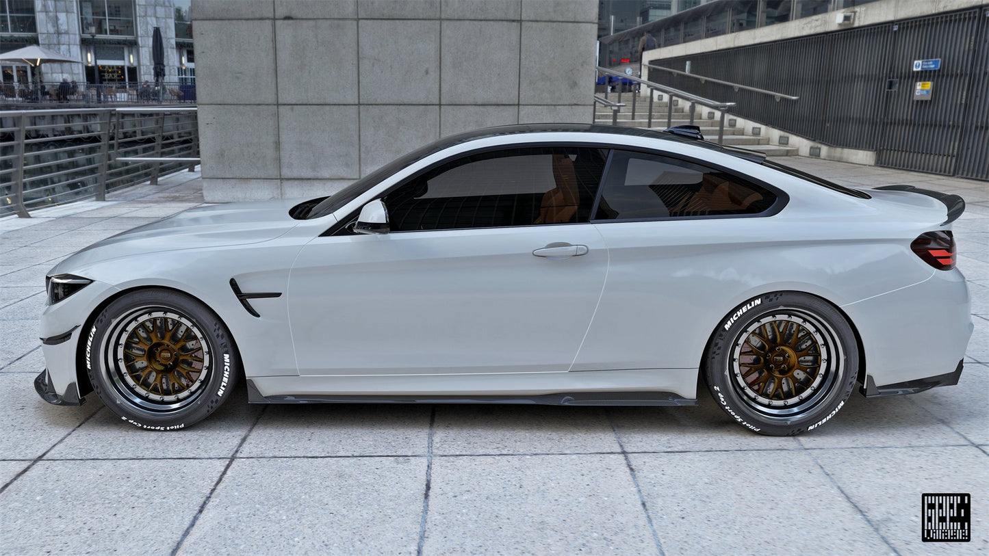 Geex Village Side Skirts for BMW M3/C/CS F81 F80 2014-2018 & M4/C/CS F83 F82 2014-2020 Carbon Fiber