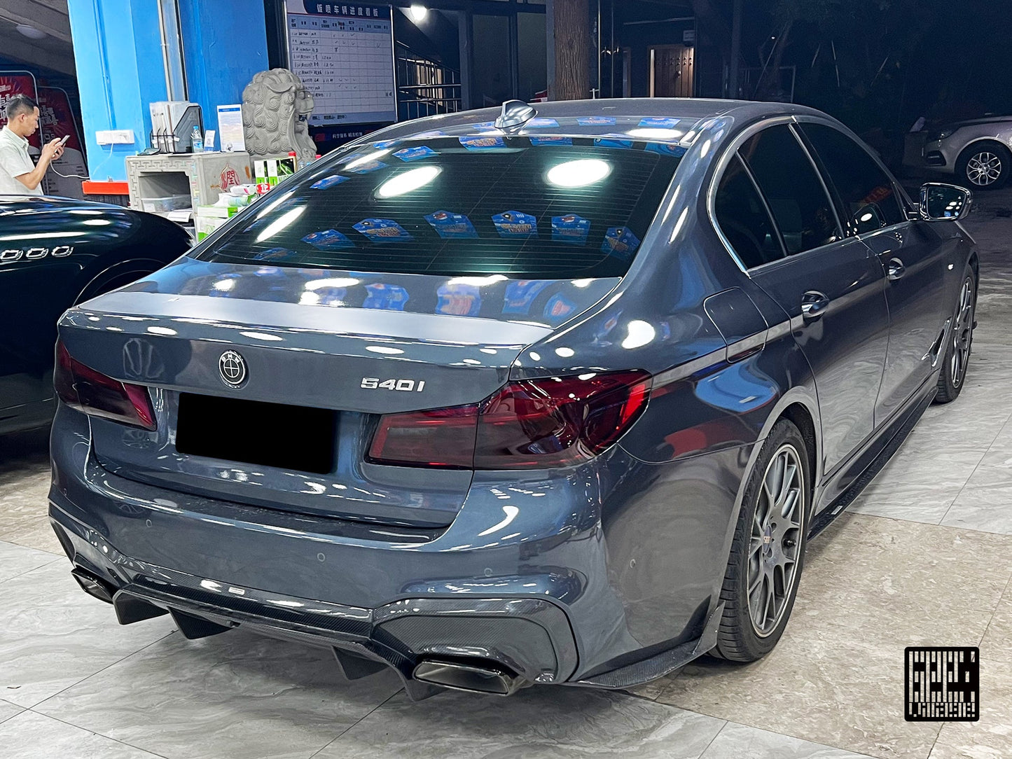 Geex Village Rear Diffuser & Undertray for BMW M5C M5 F90 2018-2024 & 5 Series M550 540 G30 2017-2023 Carbon Fiber