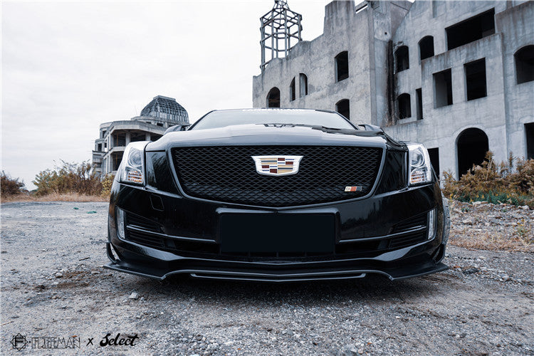 Geex Village Front Lip & Air Diverter Canards for Cadillac ATS Turbo Luxury Performance 2015-2019 Carbon Fiber