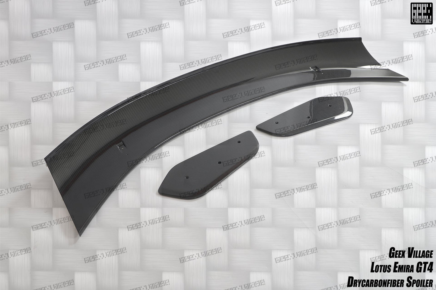 Geex Village GT4 Style Rear Wing for Lotus Emira 3.6 V6 2.0 Four-cylinder 2022-ON Coupe Dry Pre-preg Carbon Fiber