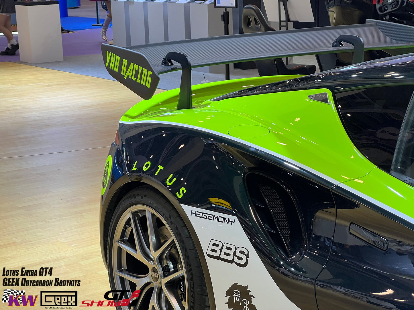 Geex Village GT4 Style Rear Wing for Lotus Emira 3.6 V6 2.0 Four-cylinder 2022-ON Coupe Dry Pre-preg Carbon Fiber