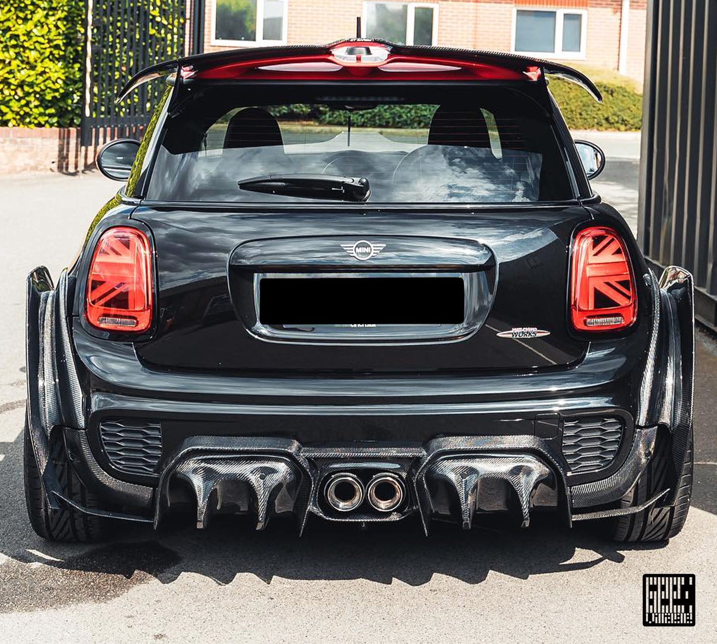 Geex Village Rear Diffuser & Side Extension for MINI Cooper JCW S Base F56 First LCI Carbon Fiber/FRP
