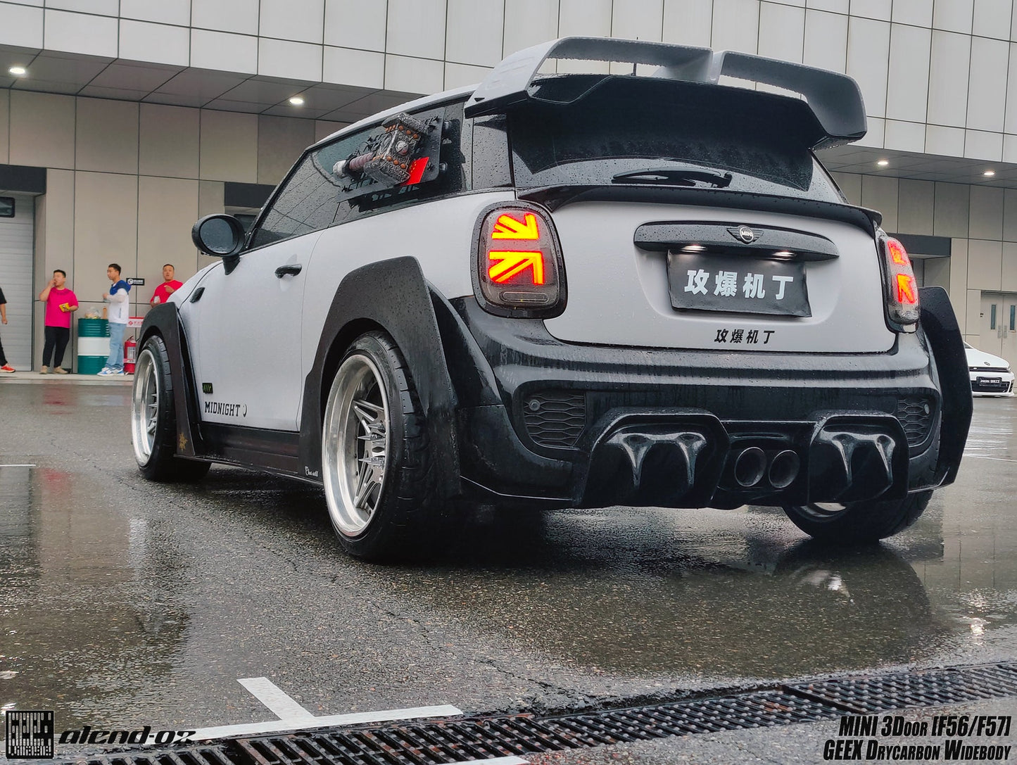 Geex Village Rear Diffuser & Side Extension for MINI Cooper JCW S Base F56 First LCI Carbon Fiber/FRP