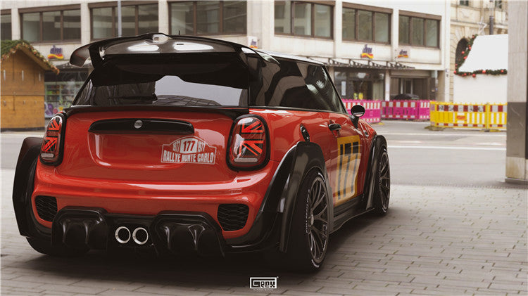 Geex Village Rear Diffuser & Side Extension for MINI Cooper JCW S Base F56 First LCI Carbon Fiber/FRP