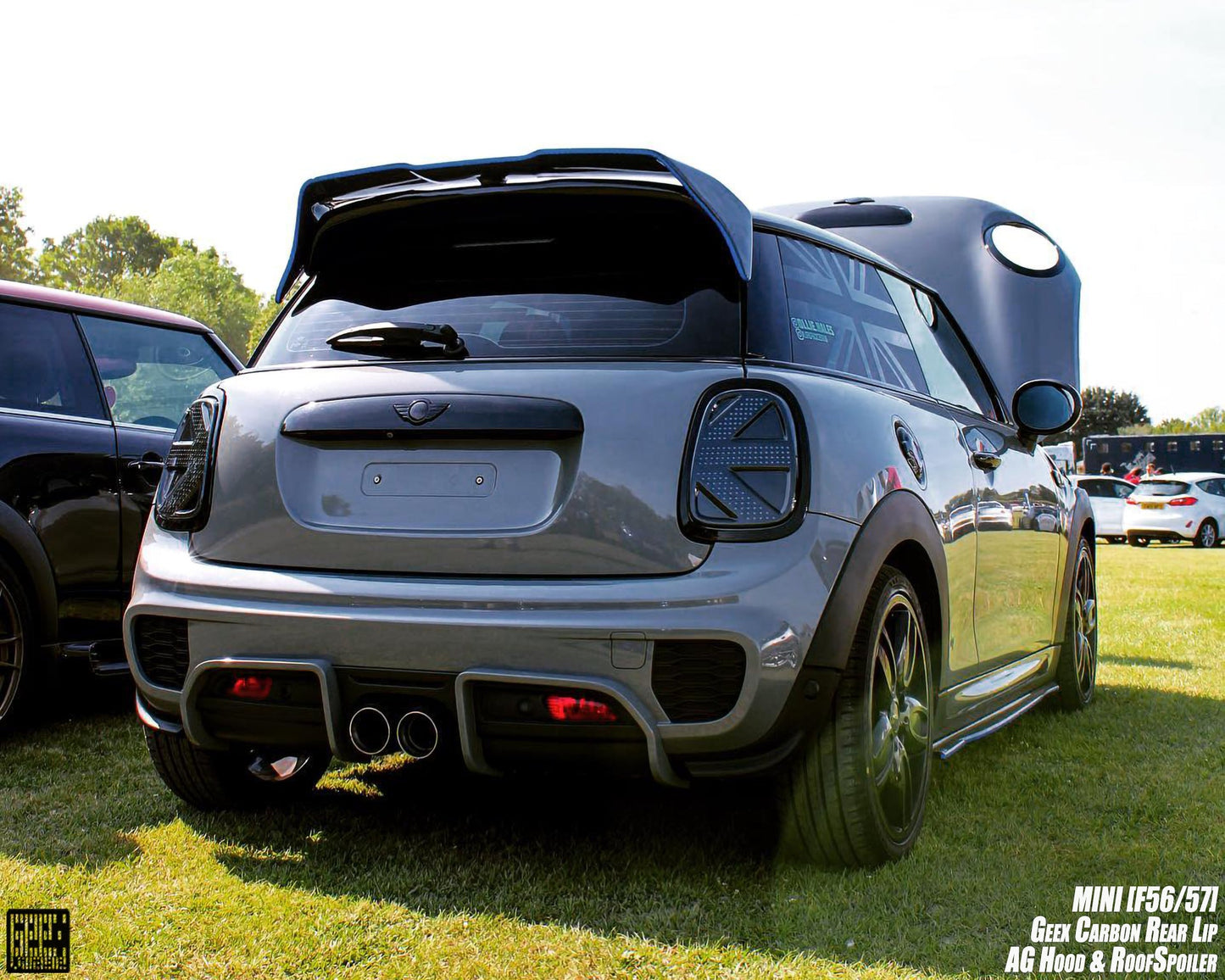 Geex Village Rear Diffuser & Side Extension for MINI Cooper JCW S Base F56 First LCI Carbon Fiber/FRP