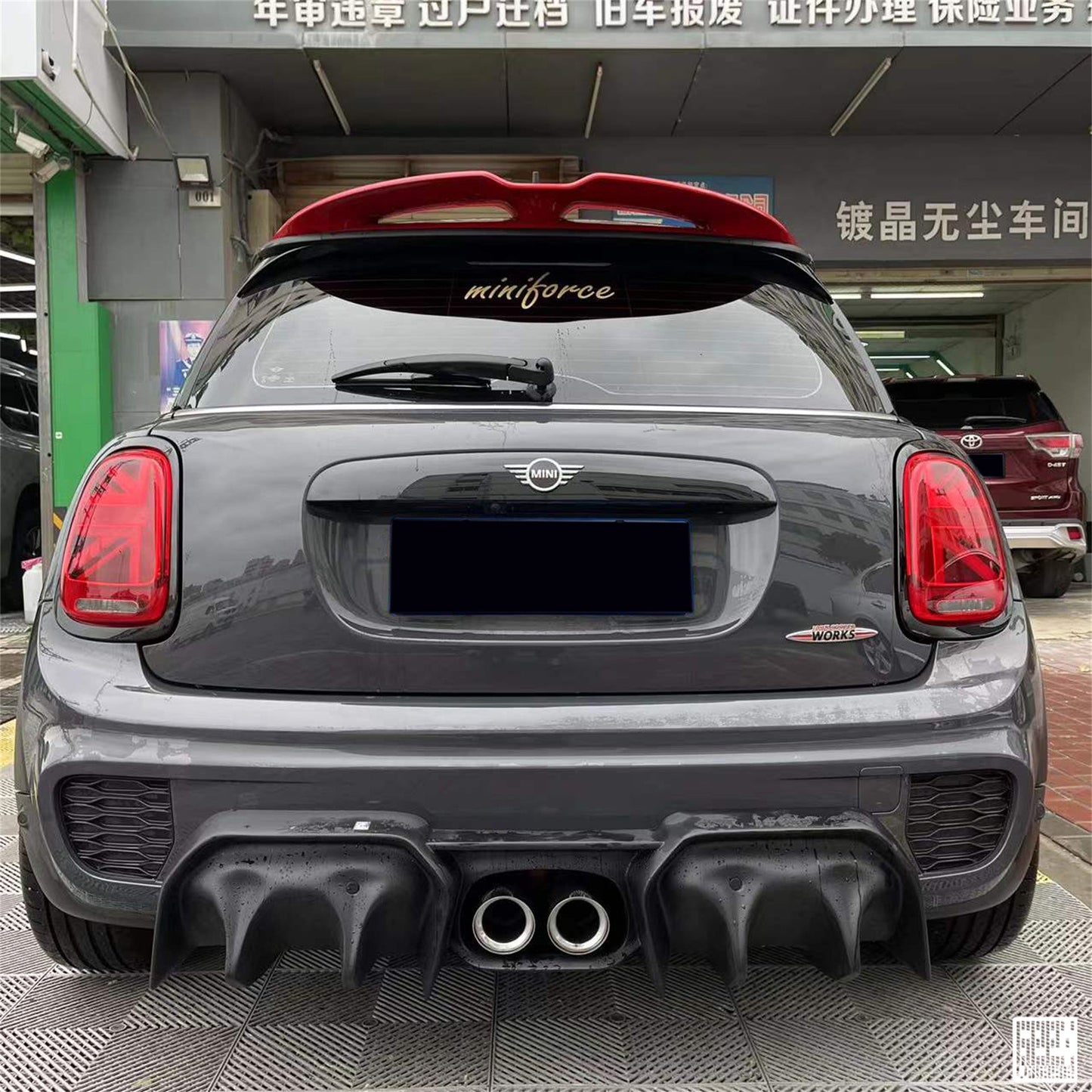 Geex Village Rear Diffuser & Side Extension for MINI Cooper JCW S Base F56 First LCI Carbon Fiber/FRP