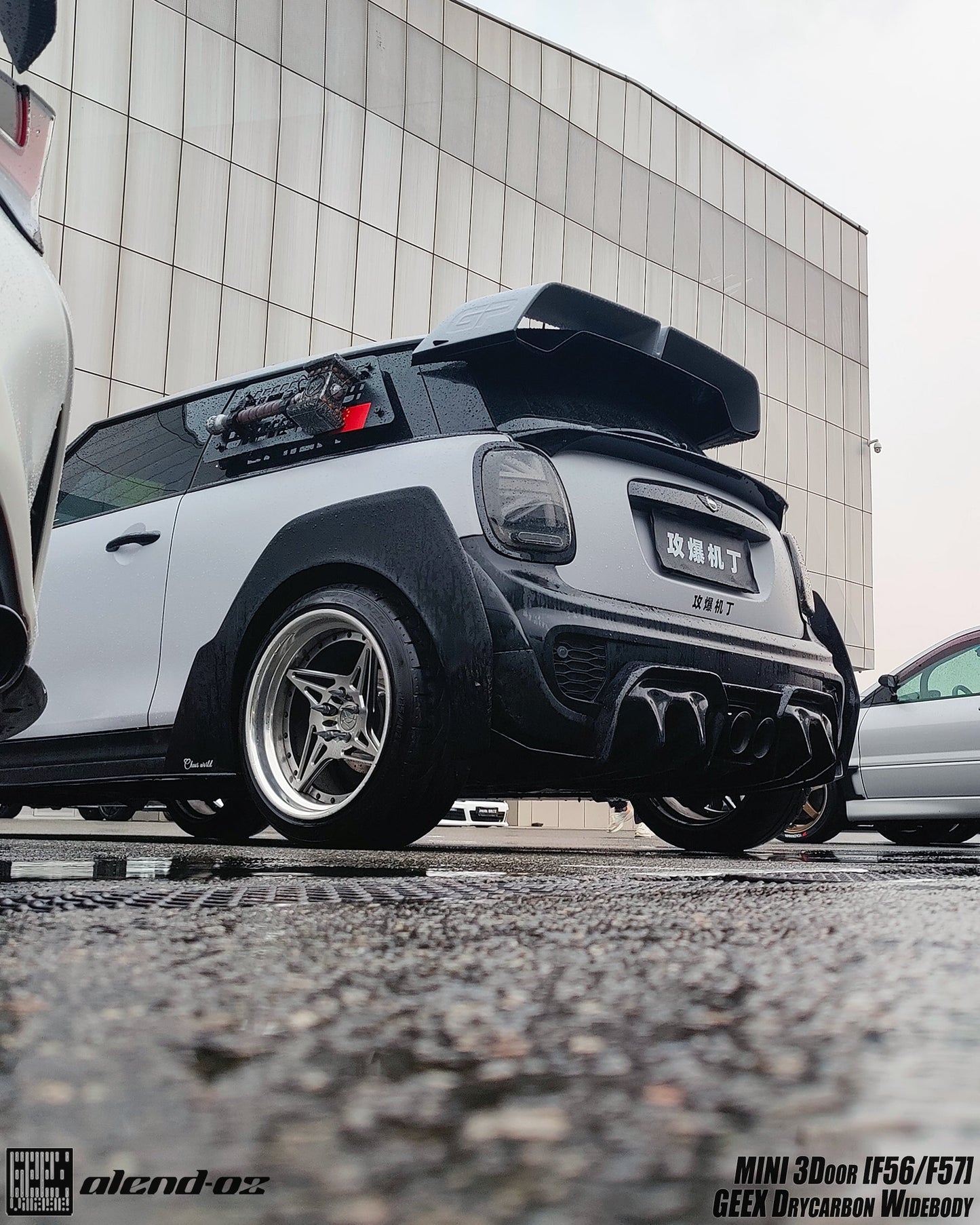 Geex Village Rear Diffuser & Side Extension for MINI Cooper JCW S Base F56 First LCI Carbon Fiber/FRP