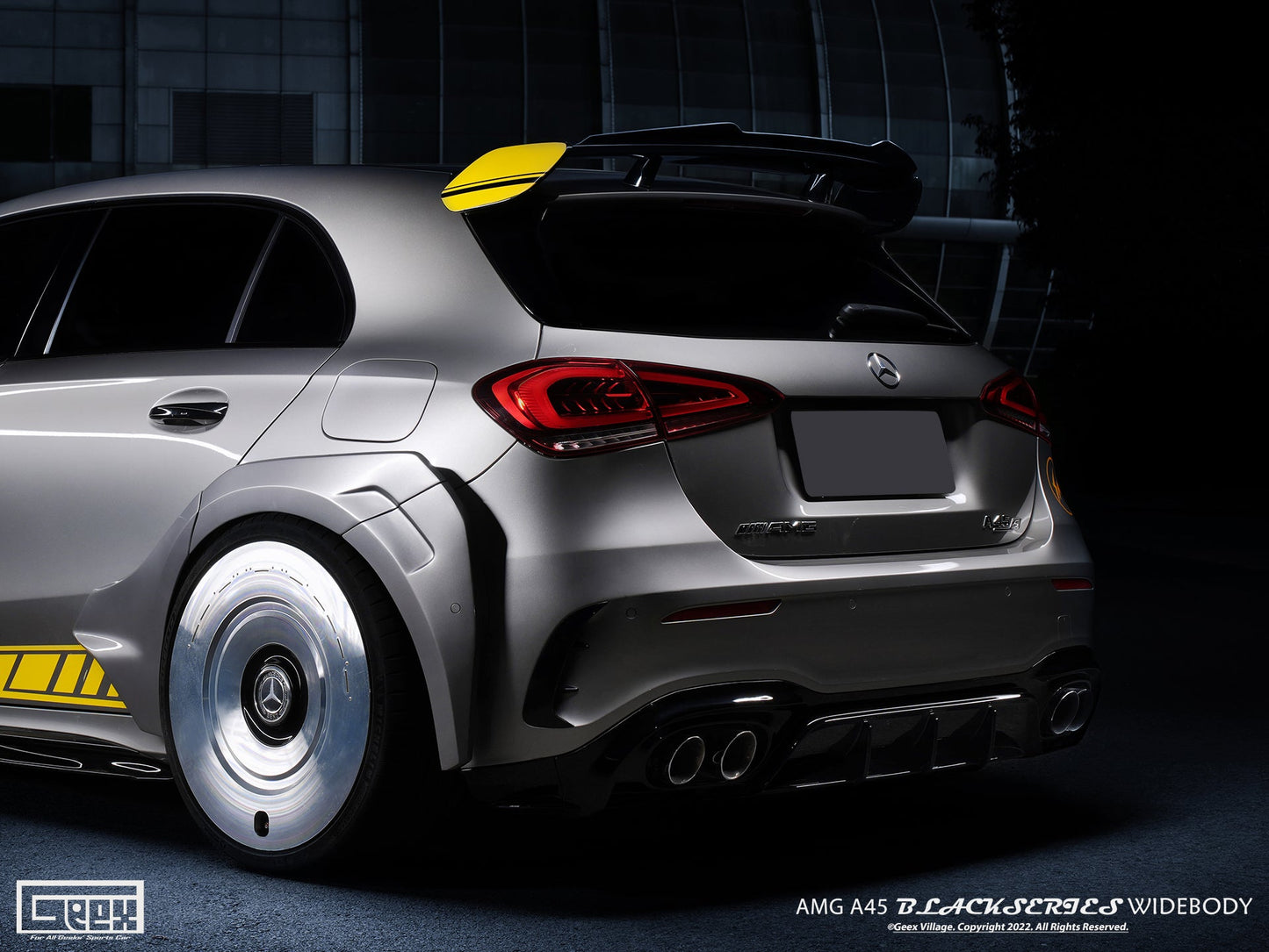 Geex Village Blackseries Style Rear Diffuser for Mercedes Benz A-Class AMG A45 A35 A220 W177 V177 2019-ON Carbon Fiber