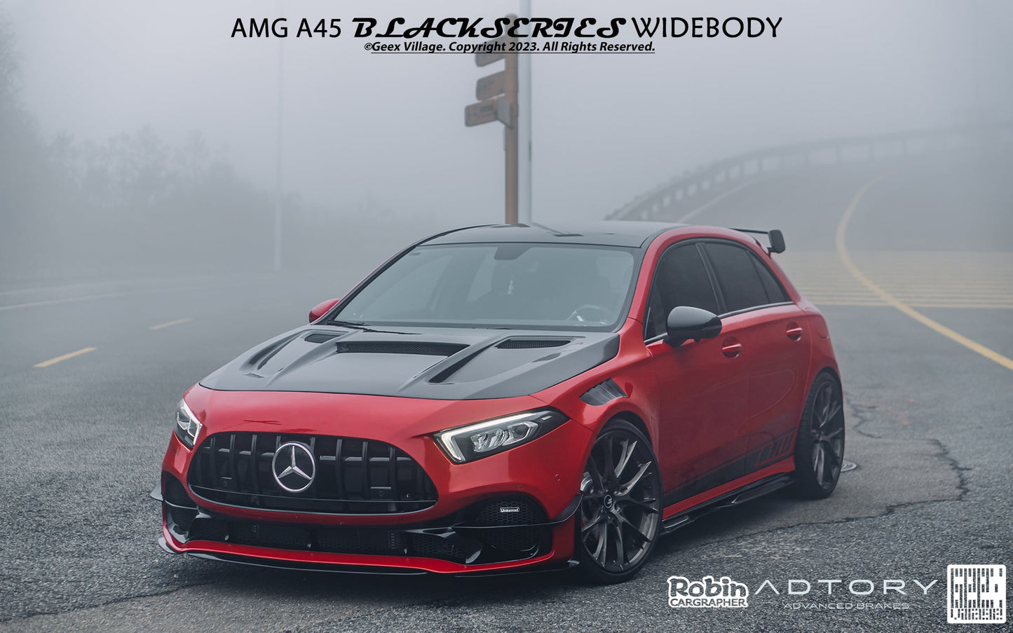 Geex Village Blackseries Style Front Bumper Kit for Mercedes Benz A-Class AMG A45 W177 V177 2019-ON Carbon Fiber/FRP