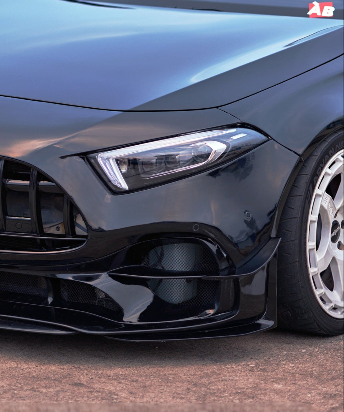 Geex Village Blackseries Style Front Canards for Mercedes Benz A-Class AMG A45 W177 V177 2019-ON Carbon Fiber/FRP