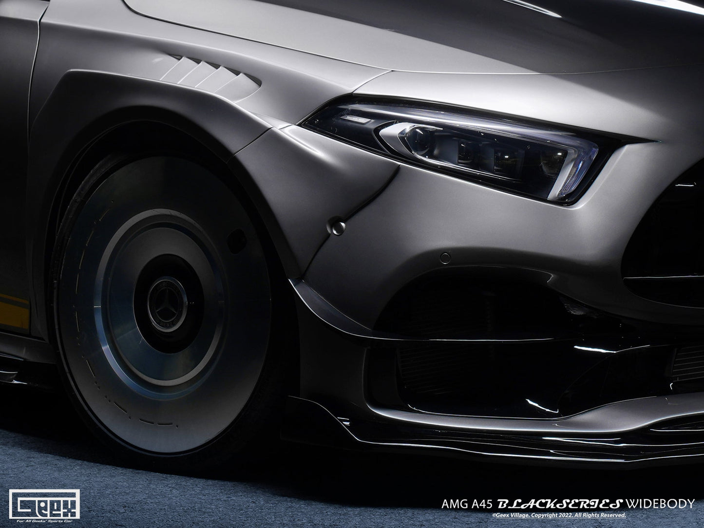 Geex Village Blackseries Style Front Canards for Mercedes Benz A-Class AMG A45 W177 V177 2019-ON Carbon Fiber/FRP