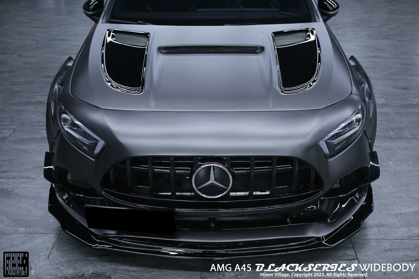Geex Village Stage 2 Front Lip Splitter for Mercedes Benz A-Class AMG A45 W177 V177 2019-ON Carbon Fiber