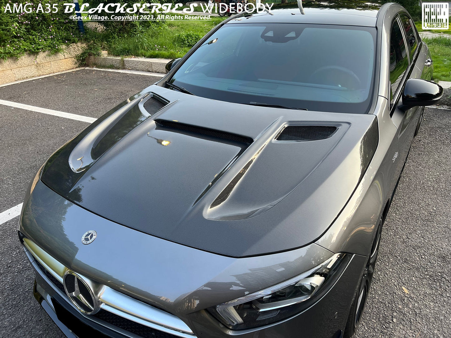 Geex Village Blackseries Style Hood for Mercedes Benz AMG CLA45 CLA35 CLA250 C118 A45 A35 A250 A220 W177 V177 2019-ON Carbon Fiber/FRP