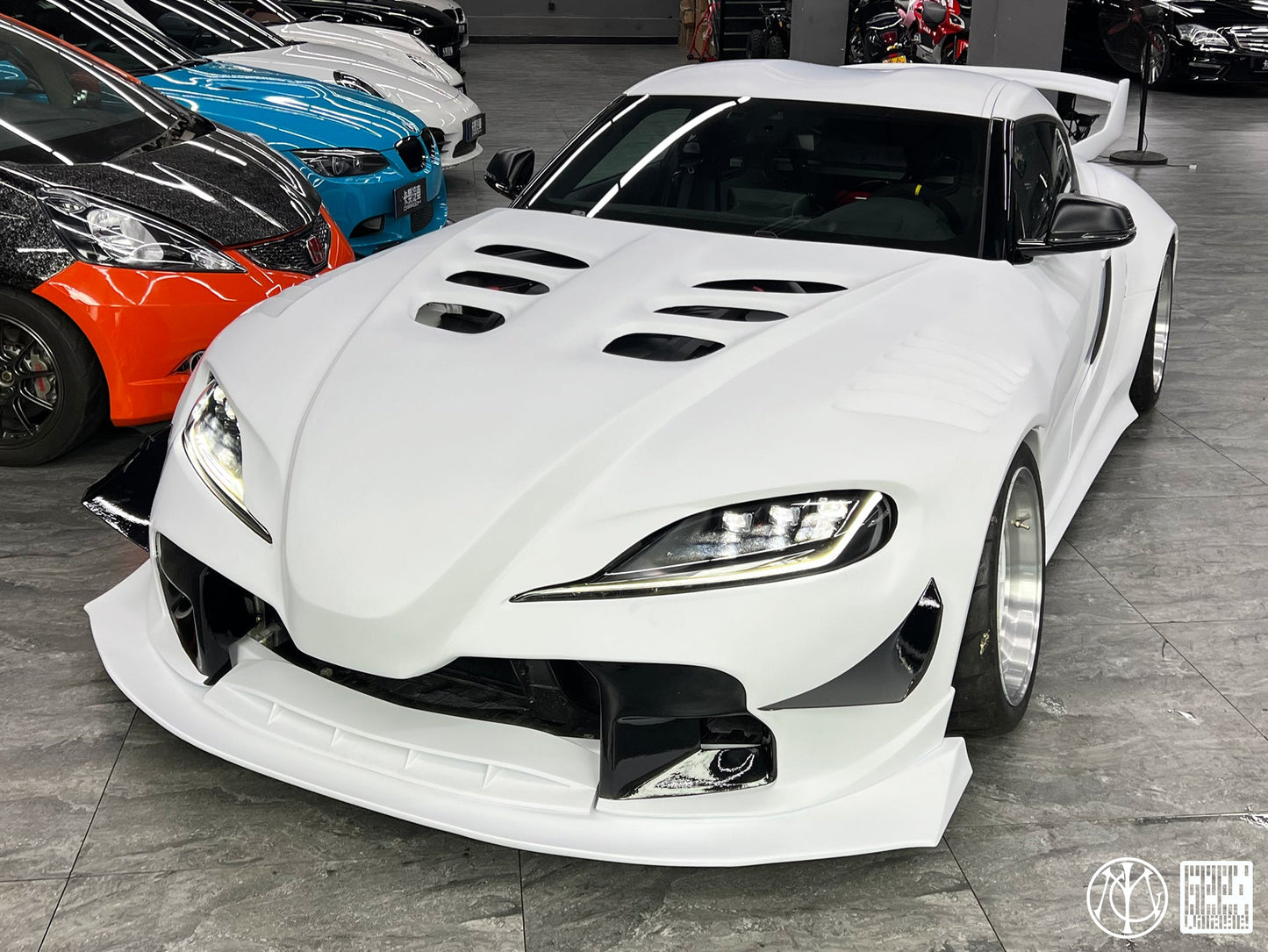 Geex Village Unicorn GT3 Clamshell Hood and Front Bumper for Toyota Supra MK5 A90 A91 3.0 2020-ON Carbon Fiber/FRP