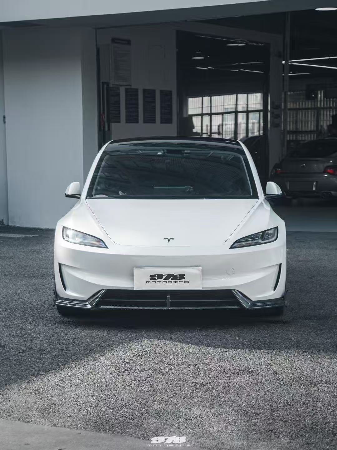 Karbel Carbon Front Lip for Tesla Model 3 Highland Performance 2024-ON Dry Pre-preg Carbon Fiber/FRP