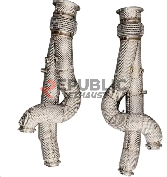Republic Exhaust 100 & 200 & 300 CELL & Test Pipe/No Cat Downpipe for Lamborghini Aventador LP740 2012-2023 Stainless Steel