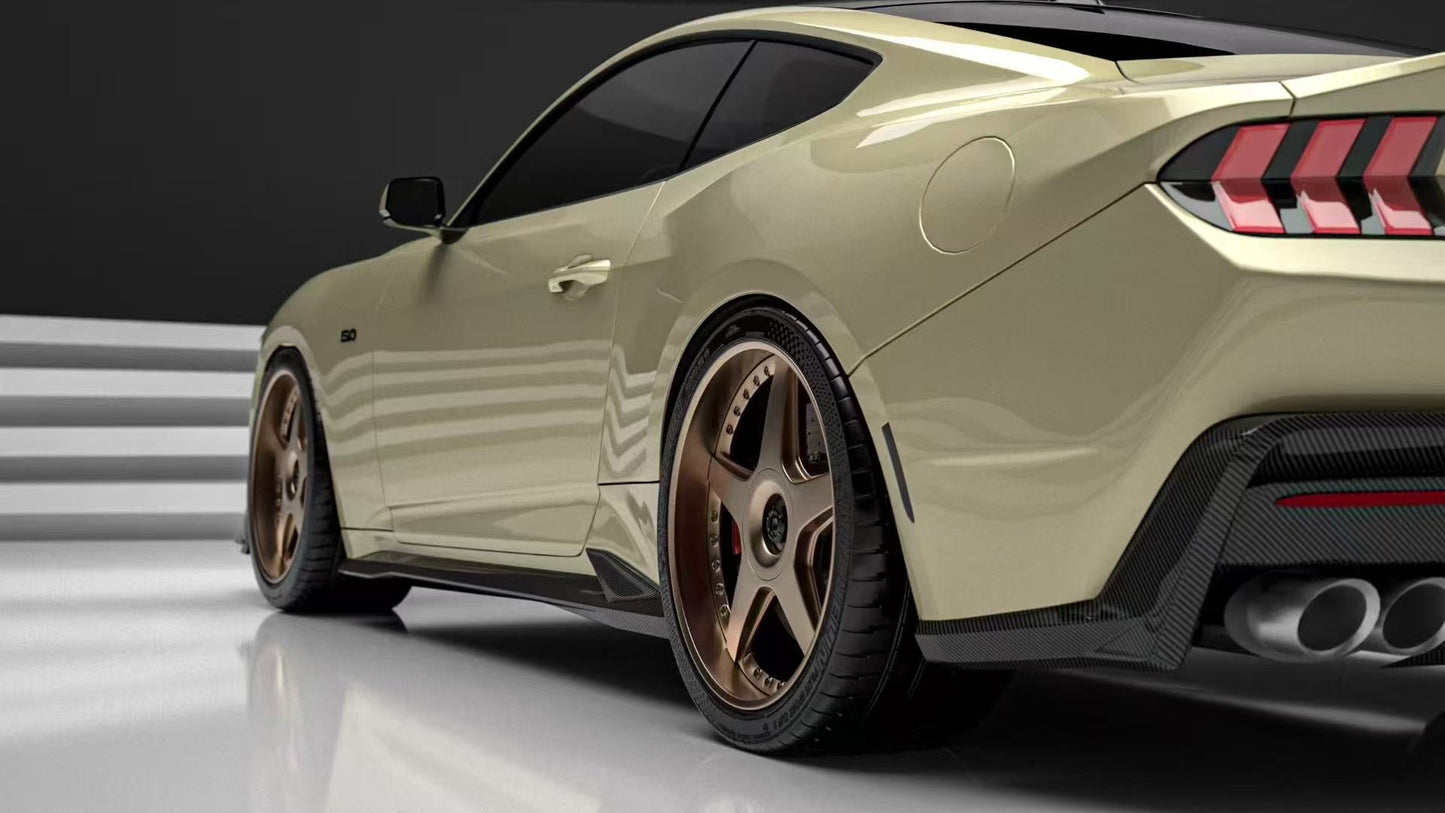Robot Craftsman DARKSTAR Side Skirts for Ford Mustang S650 2.3 Ecoboost 5.0 GT Dark Horse 2024-ON Carbon Fiber / FRP