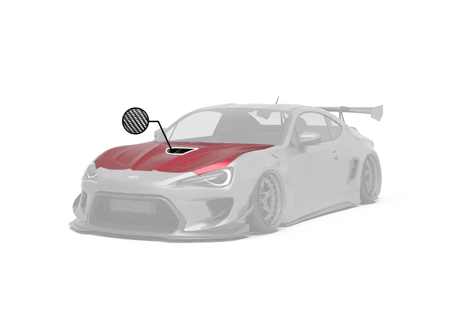 Robot Craftsman Replacement Hood Scoop Only for Toyota GT86 Scion FR-S BRZ Carbon Fiber or FRP