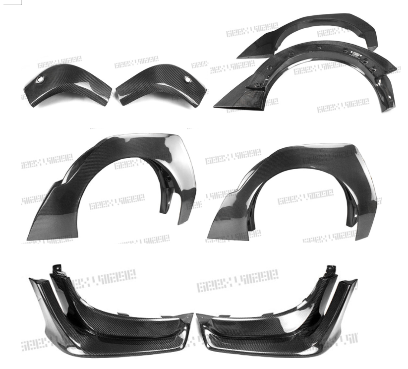 Geex Village Widebody Front Canards, Wheel Arches, and Rear Canards for MINI Cooper JCW S Base F56 2014-ON (Fits Both Pre-LCI & LCI) Carbon Fiber/FRP