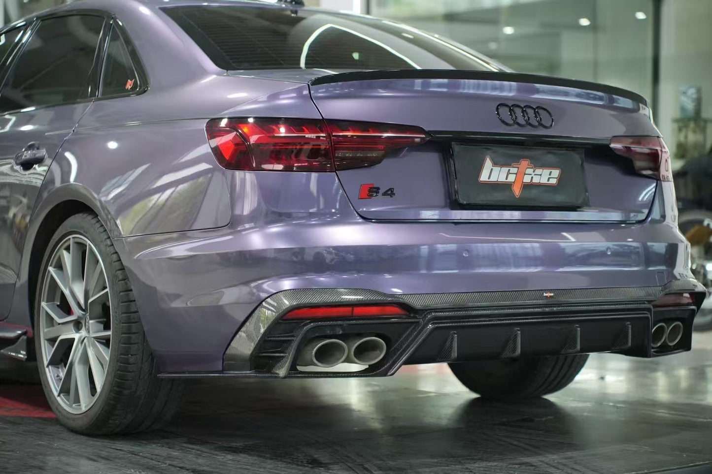 BCTXE Tuning V2 Style Rear Diffuser for Audi S4 / A4 (With S Bumper) B9.5 Carbon Fiber