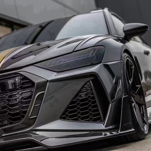 Aero Republic M Style Front Canards for Audi RS6 & RS7 C8 2020-ON Dry Pre-preg Carbon Fiber