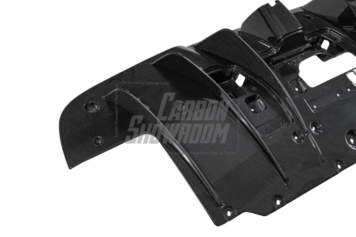 Aero Republic OEM 1:1 Style Replacement Rear Diffuser for Ferrari 488 GTB & Spider Dry Pre-preg Carbon Fiber