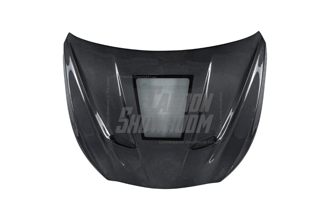 Aero Republic With Glass Window Hood for Infiniti Q50 2014 2015 2016 2017 2018 2019 2020 2021 2022 2023 2024 Carbon Fiber
