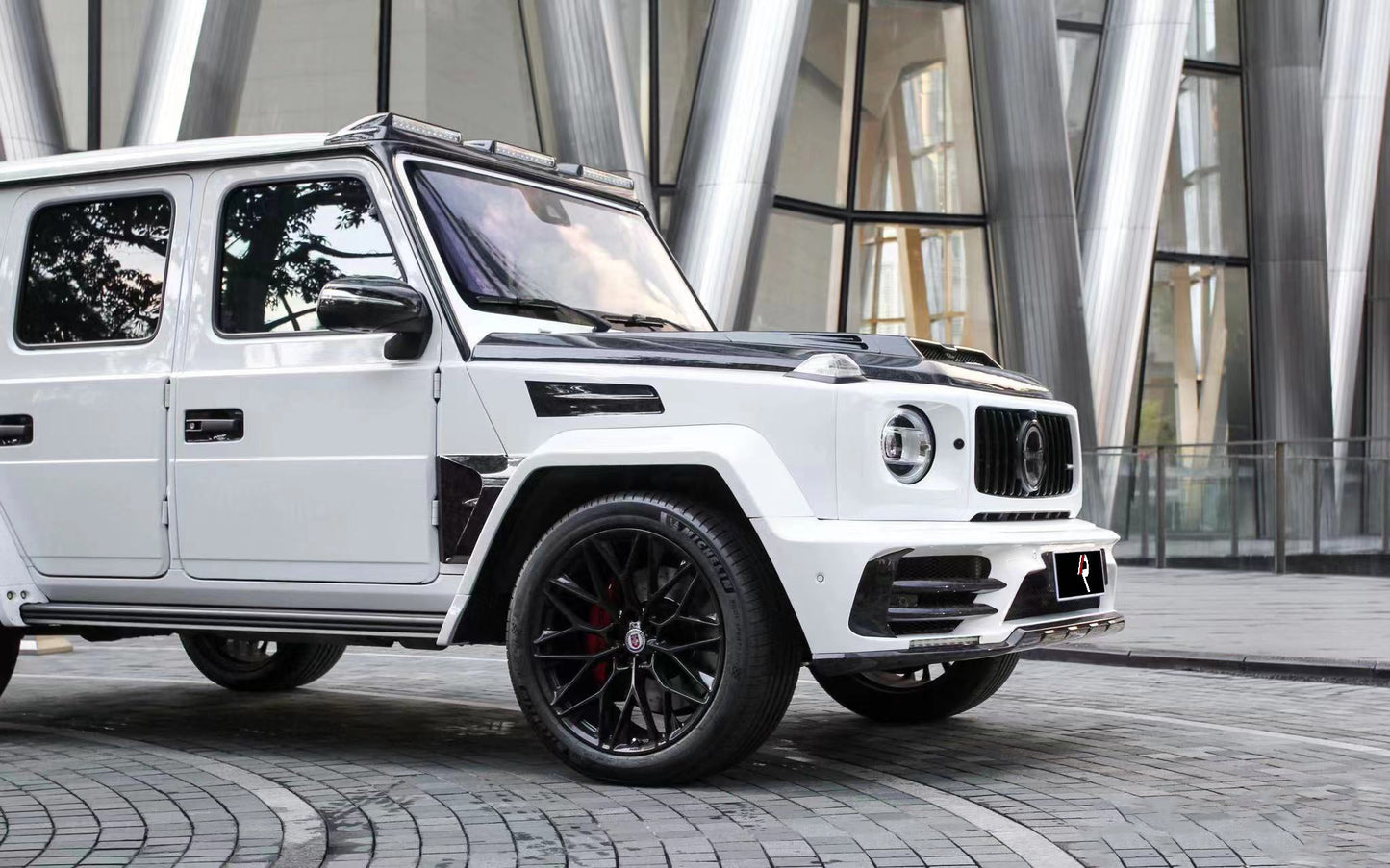 Aero Republic M Style Roof Lighting for Mercedes Benz G63 AMG G550 W463 W464 2019-ON Dry Pre-preg Carbon Fiber