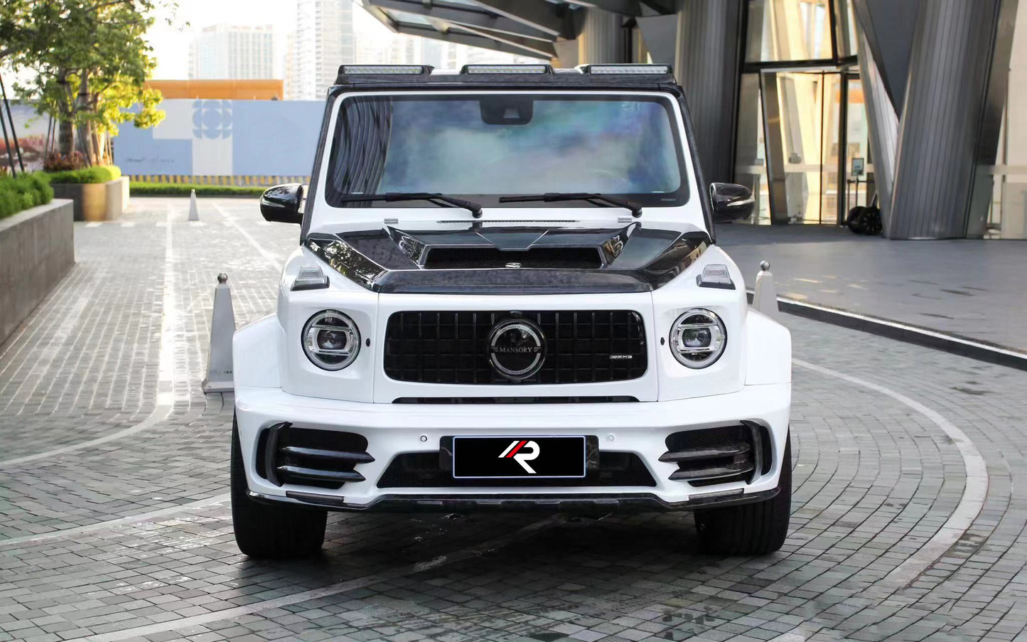 Aero Republic M Style Roof Lighting for Mercedes Benz G63 AMG G550 W463 W464 2019-ON Dry Pre-preg Carbon Fiber