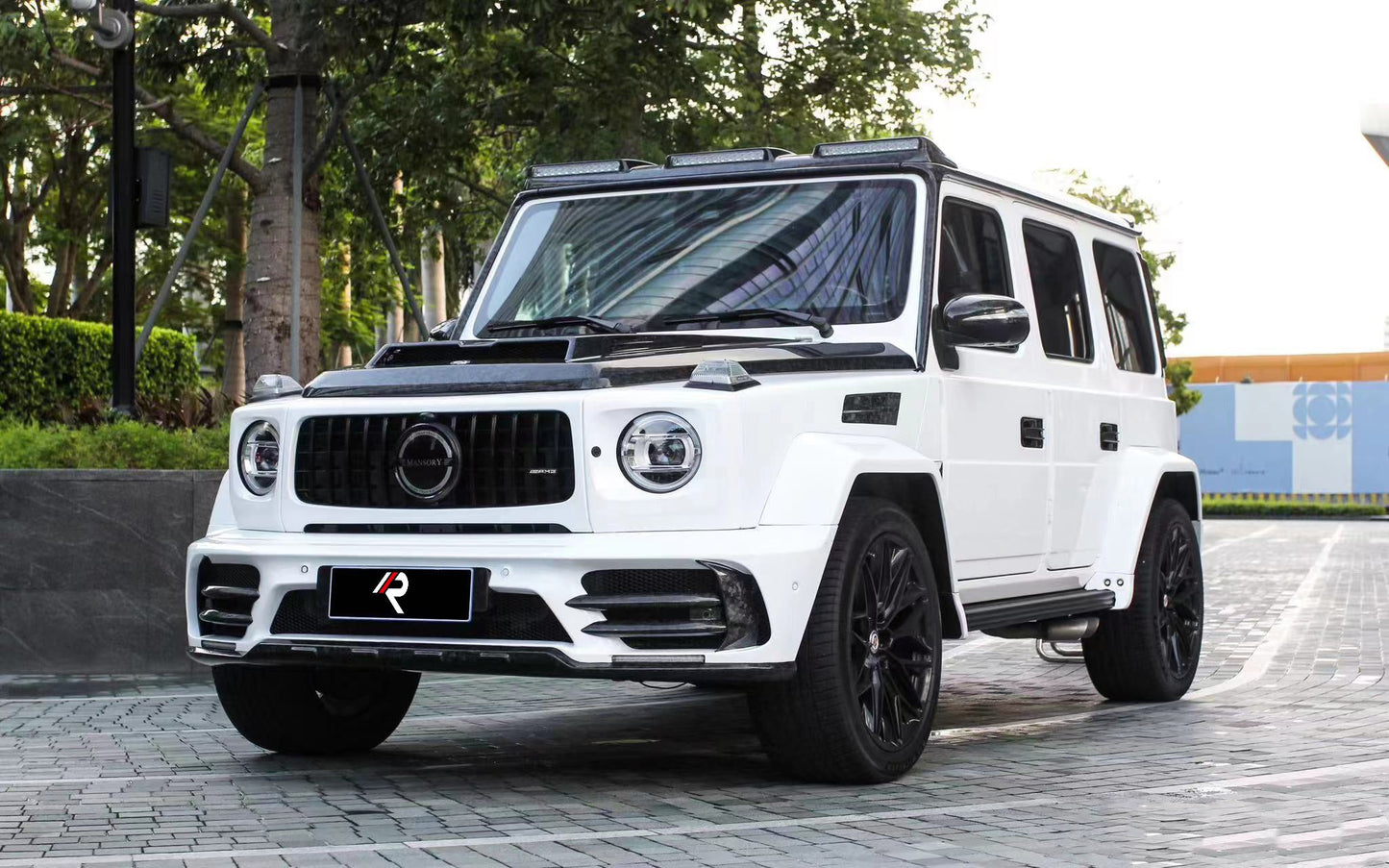 Aero Republic M Style Roof Lighting for Mercedes Benz G63 AMG G550 W463 W464 2019-ON Dry Pre-preg Carbon Fiber