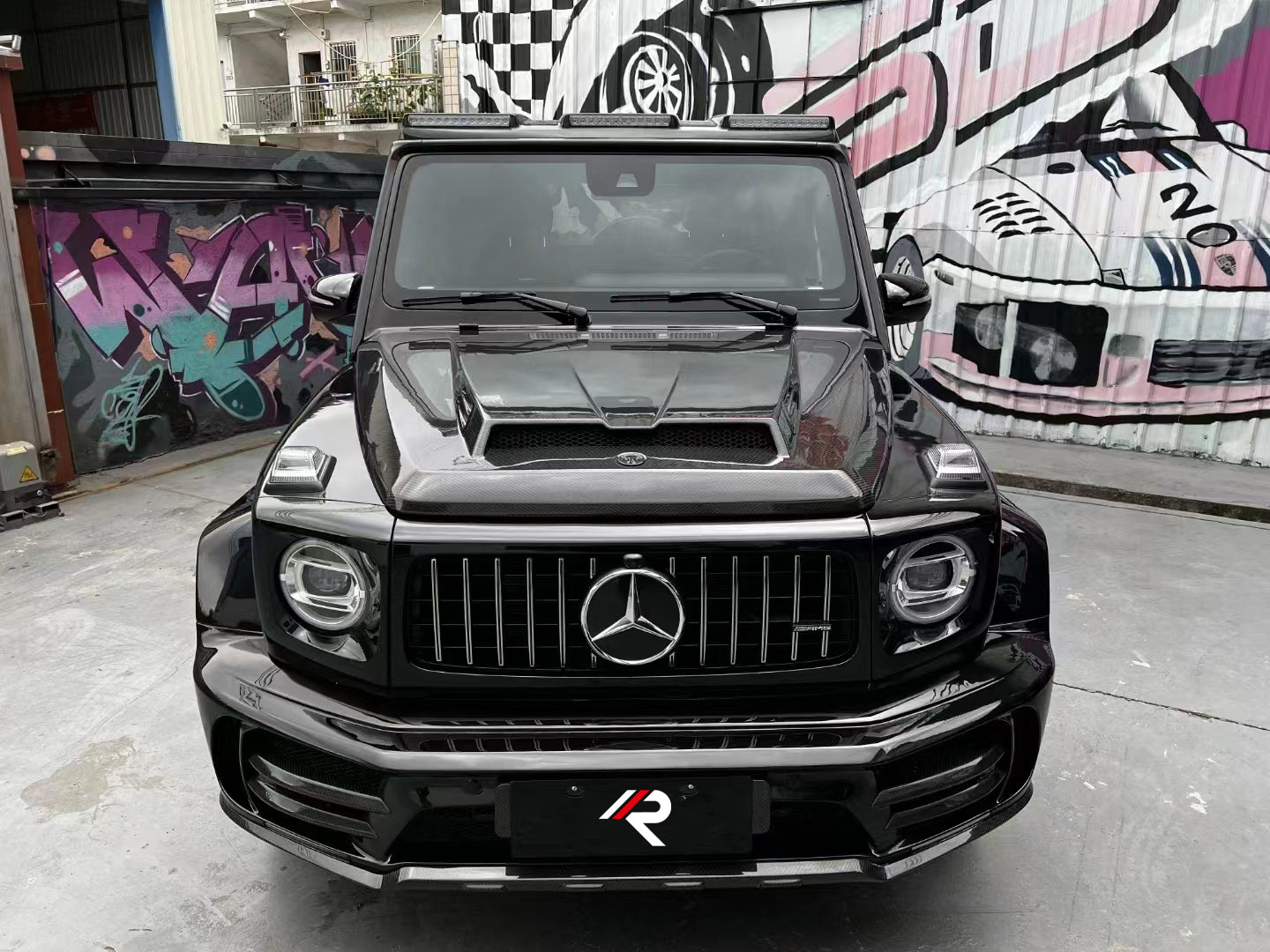 Aero Republic M Style Roof Lighting for Mercedes Benz G63 AMG G550 W463 W464 2019-ON Dry Pre-preg Carbon Fiber