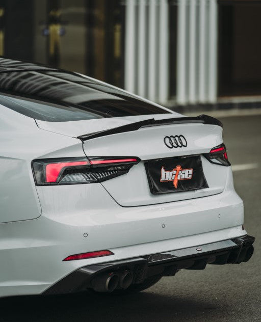 BCTXE Tuning Rear Lip Spoiler for Audi RS5 S5 A5 B9 B9.5 2017-Early 2025 Sedan Sportback Dry Pre-preg Carbon Fiber
