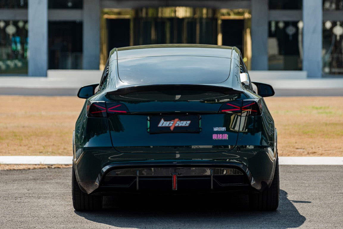 BCTXE Tuning V1 Rear Lip Spoiler for Tesla Model Y Performance Standard 2020-2025 Dry Pre-preg Carbon Fiber