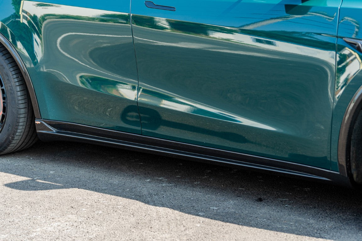 BCTXE Tuning V2 Side Skirts for Tesla Model Y Performance Standard 2020-2025 Dry Pre-preg Carbon Fiber