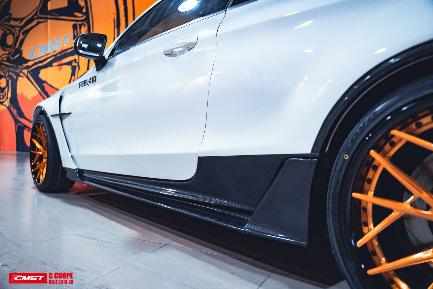 CMST Tuning Side Skirts for Mercedes Benz C-Class C43 AMG C300 W205 2016-2022 Carbon Fiber/FRP