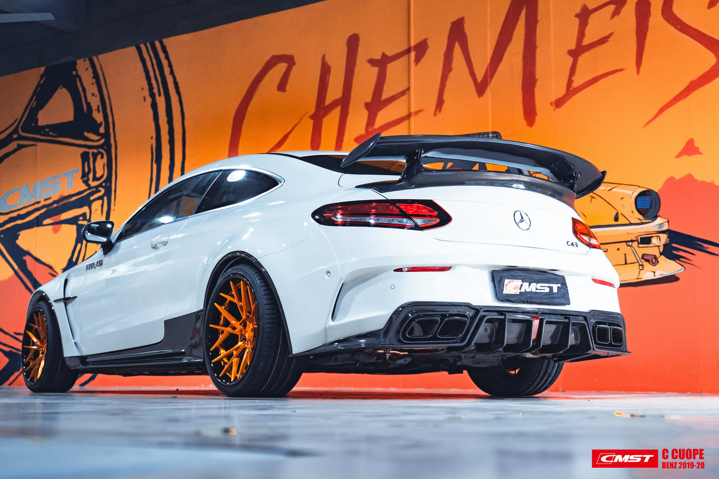 CMST Tuning Rear Bumper & Diffuser for Mercedes Benz C-Class C63S C63 C43 AMG C300 W205 2016-2022 Carbon Fiber/FRP