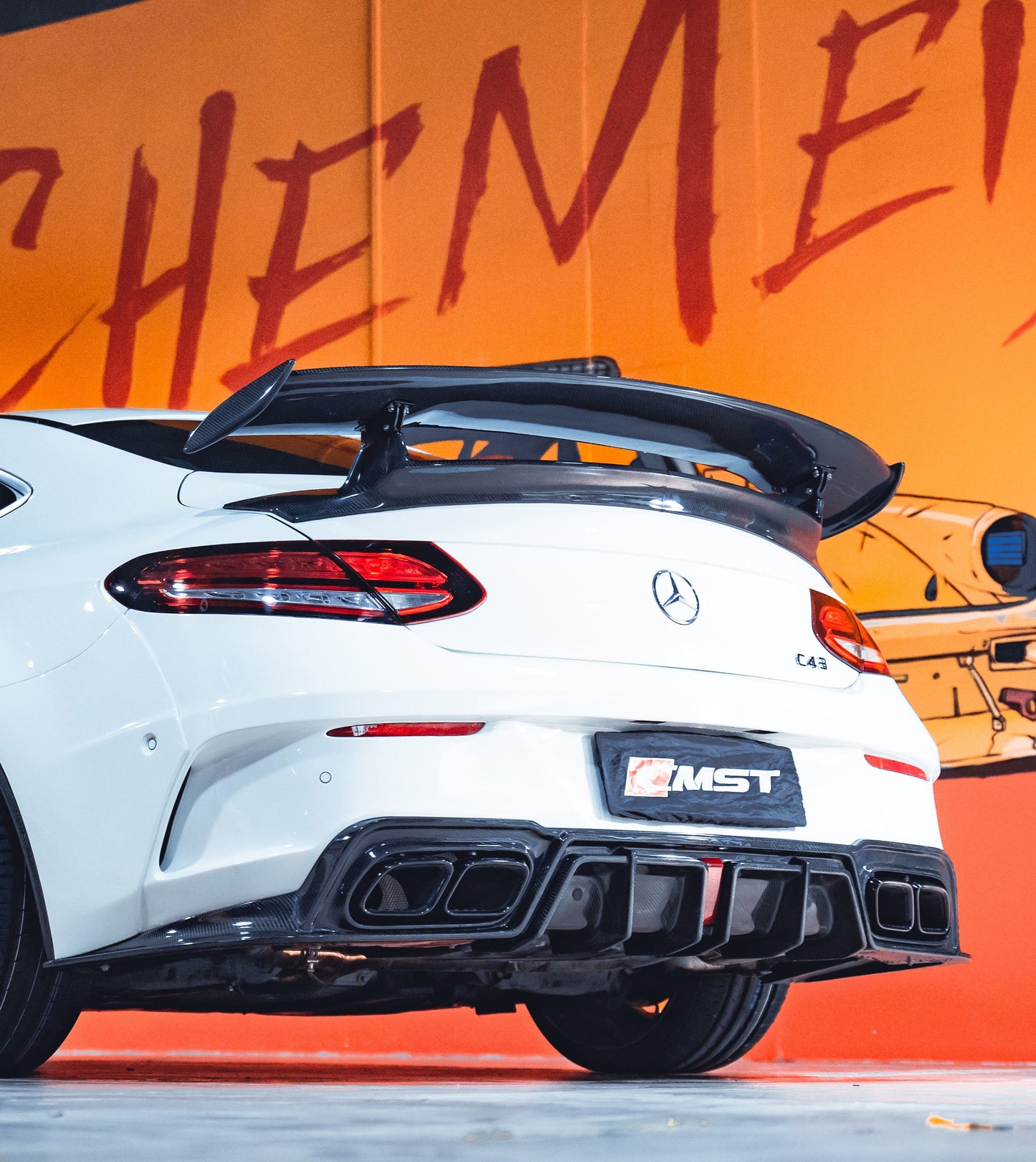 CMST Tuning Rear Bumper & Diffuser for Mercedes Benz C-Class C63S C63 C43 AMG C300 W205 2016-2022 Carbon Fiber/FRP