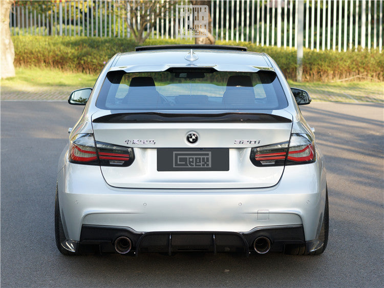 Geex Village Rear Lip Spoiler for BMW 3 Series 340i 335i 330i 335d 330d 325d F30 Sedan 2012-2019 Carbon Fiber