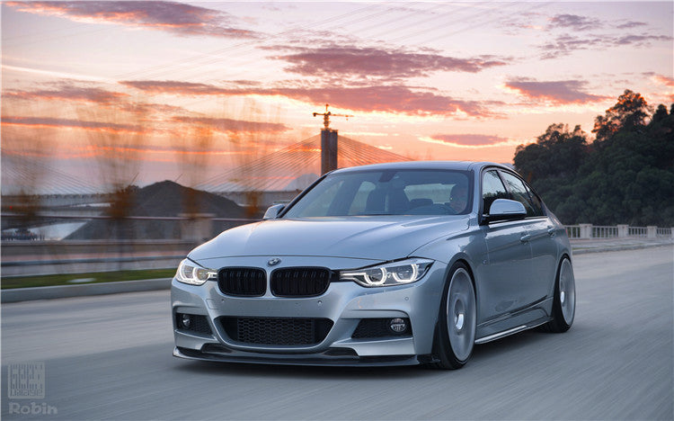Geex Village V1 Front Lip & Side Splitters for BMW 3 Series M Sport 340i 335i F30 F31 2012-2019 Carbon Fiber