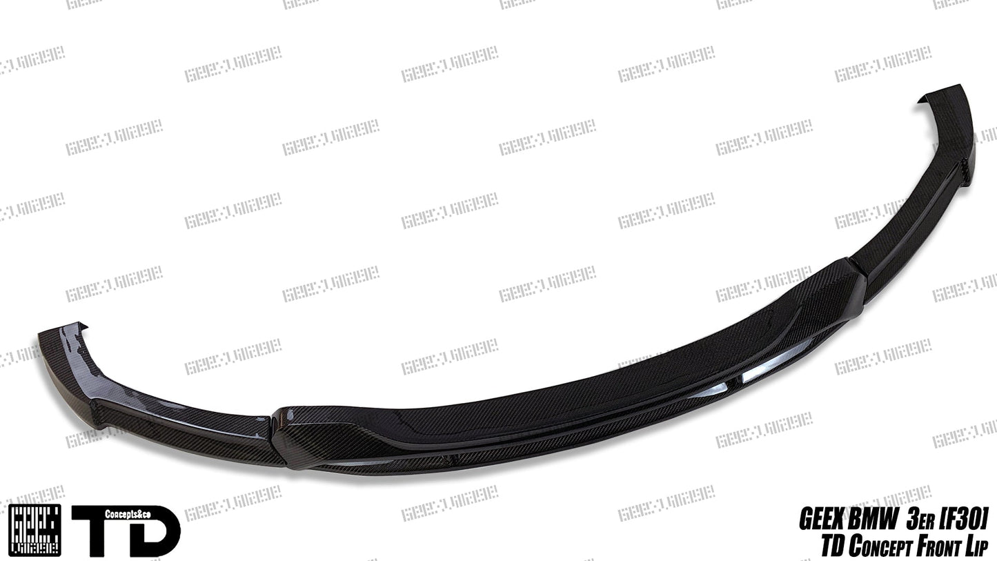 Geex Village V2 Front Bumper Air Diverter Canards & Lip for BMW M Sport 340i 335i F30 2012-2019 Carbon Fiber/FRP