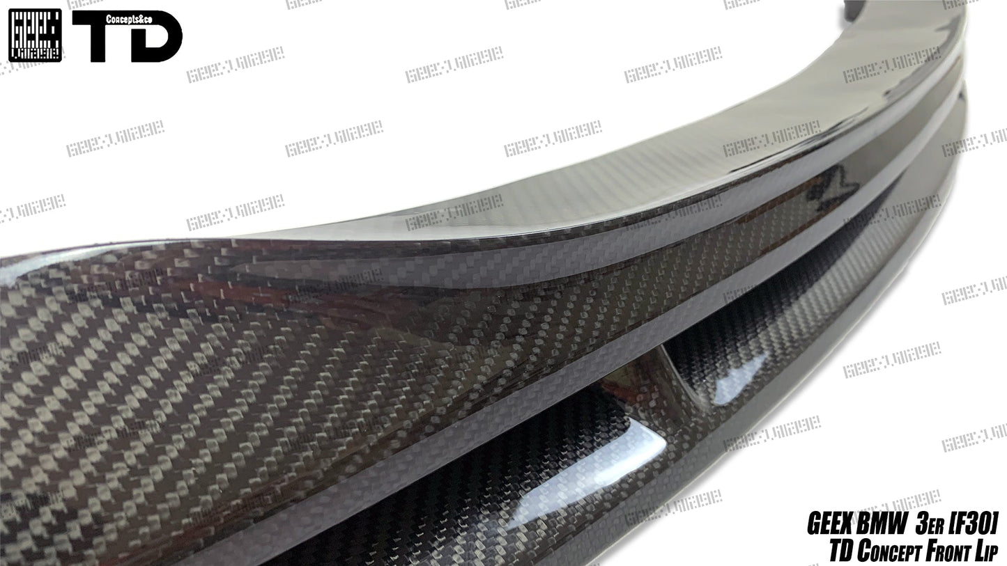 Geex Village V2 Front Bumper Air Diverter Canards & Lip for BMW M Sport 340i 335i F30 2012-2019 Carbon Fiber/FRP
