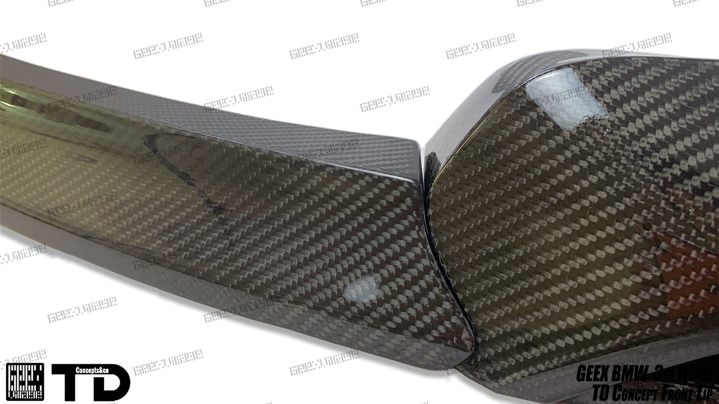 Geex Village V2 Front Bumper Air Diverter Canards & Lip for BMW M Sport 340i 335i F30 2012-2019 Carbon Fiber/FRP
