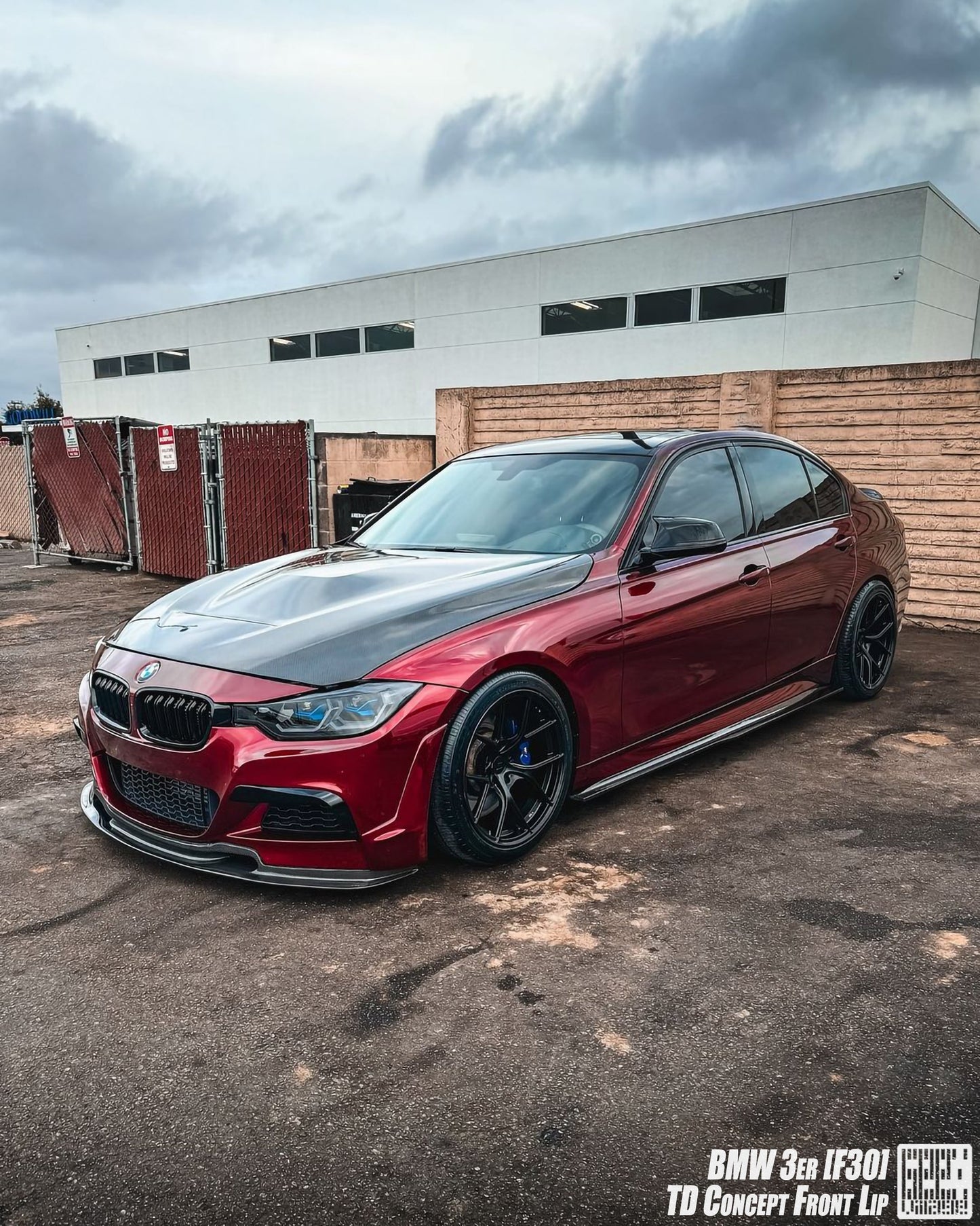 Geex Village V2 Front Bumper Air Diverter Canards & Lip for BMW M Sport 340i 335i F30 2012-2019 Carbon Fiber/FRP