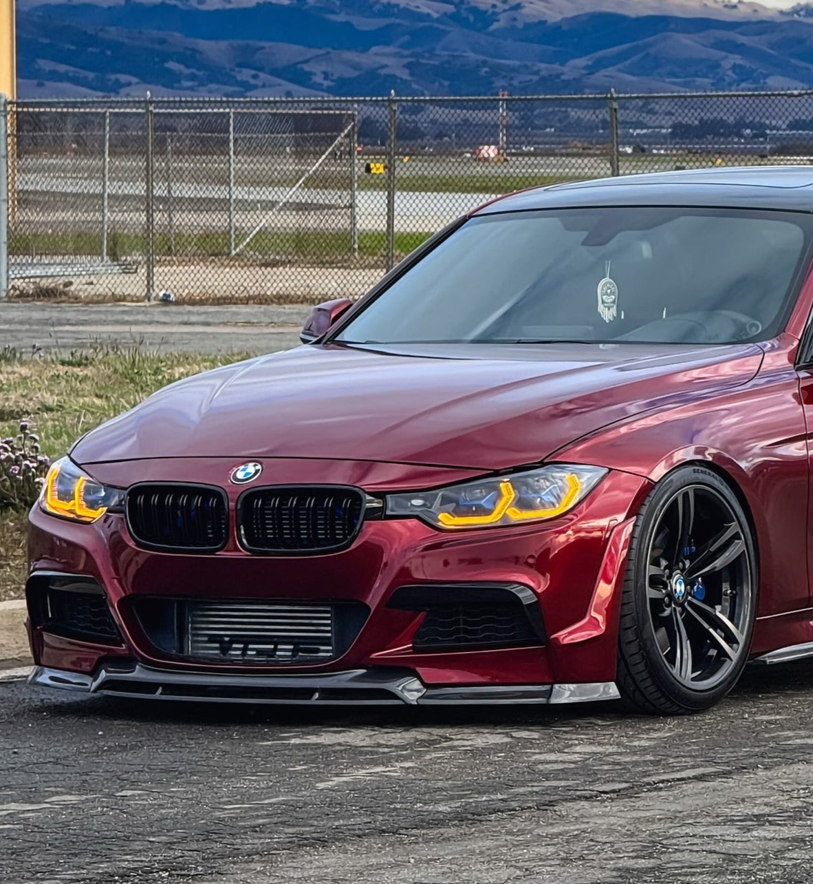 Geex Village V2 Front Bumper Air Diverter Canards & Lip for BMW M Sport 340i 335i F30 2012-2019 Carbon Fiber/FRP
