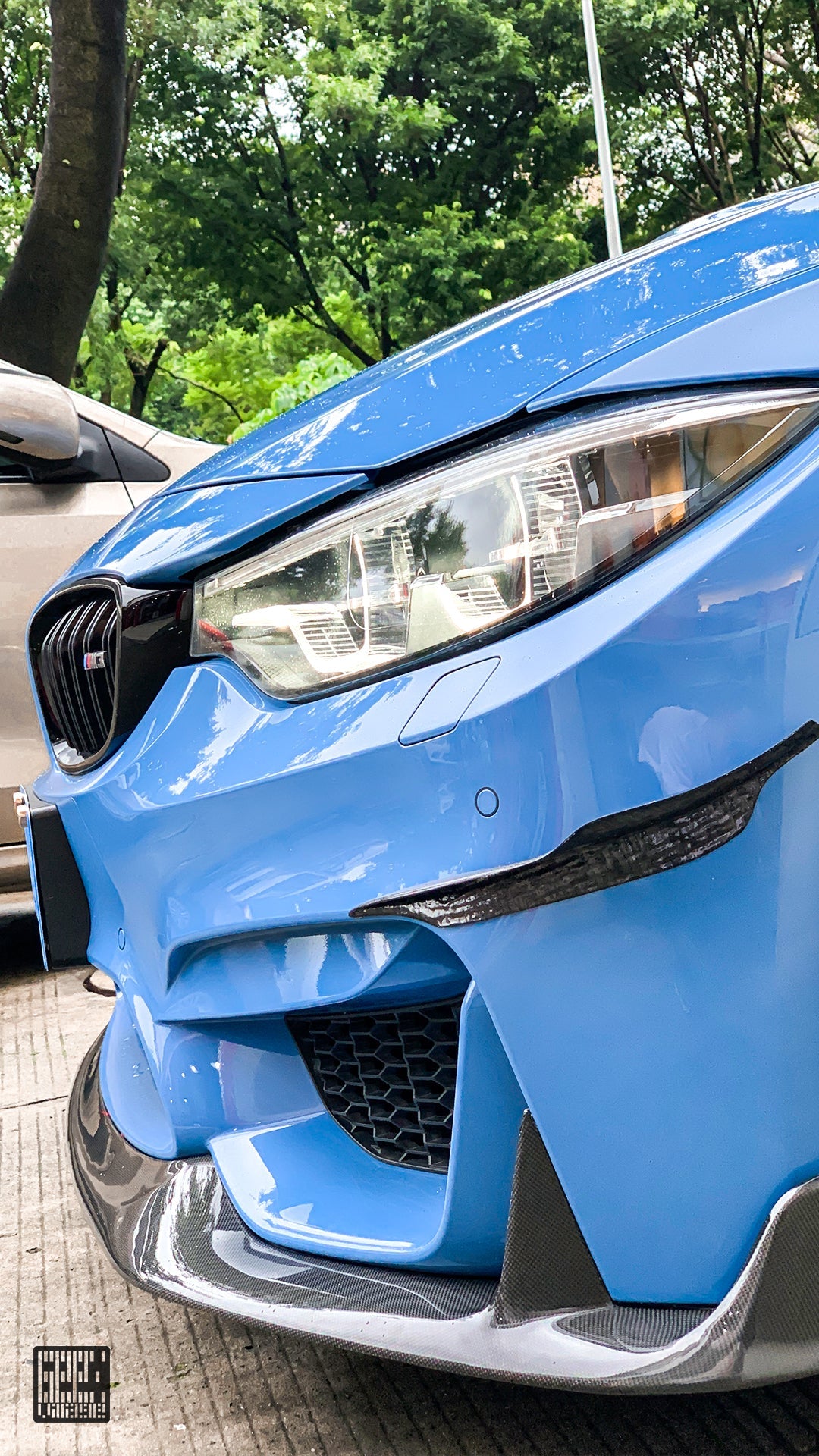 Geex Village Front Canards for BMW M3/C/CS F81 F80 2014-2018 & M4/C/CS F83 F82 2014-2020 Carbon Fiber
